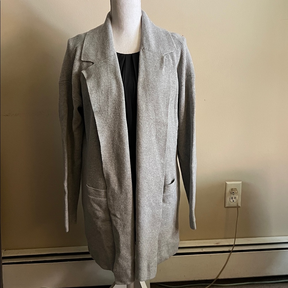 Loft Gray Open Front Cardigan